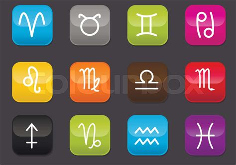 Zodiac Icon Set Stock Vector Colourbox