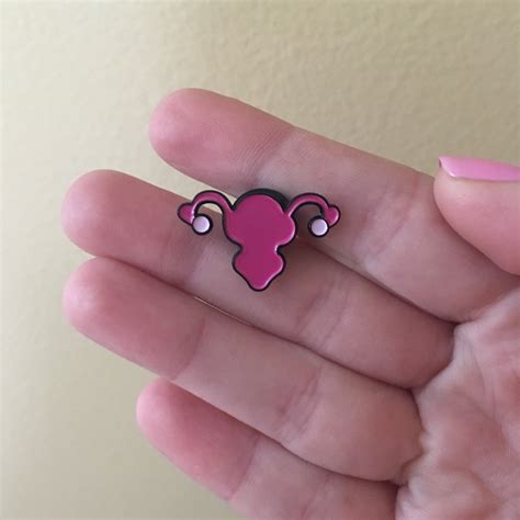 Enamel Uterus Pin 1 Inch Enamel Pin Feminist Enamel Pin Etsy