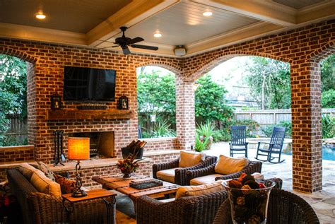 New Outdoor Living Room Solves Drainage Problem Texas Custom Patios