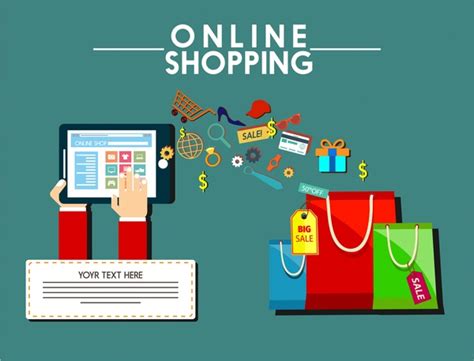 Online Shopping Design Elements Bags Computer And Symbols Vectors
