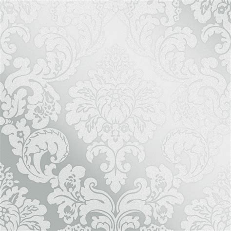 Damask Pattern Wallpaper Silver 1000x1000 Download Hd Wallpaper