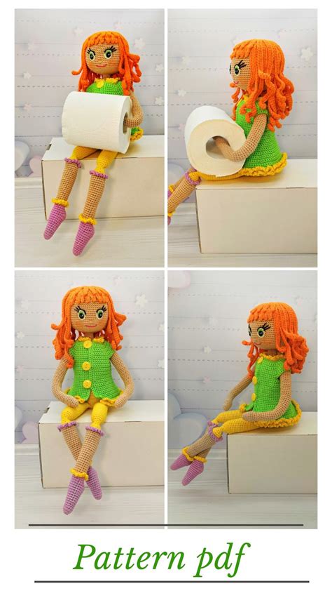 Pattern Home Decor Doll Diy Amigurumi Doll Holder Toilet Paper