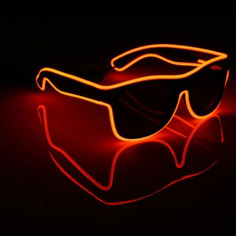 el wire neon led light sunglasses eyewear shade nightclub halloween clear led ebay