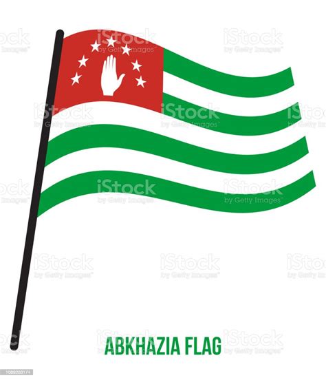 ilustración de bandera de abjasia agitando ilustración de vector sobre fondo blanco bandera