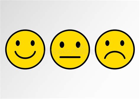 Yellow Set Of Smileys Smileys Emoticons Icon Positive Neutral And