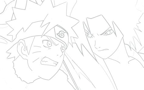 Coloring Pages Naruto Vs Sasuke Naruto Vs Sasuke Lineart By Kovga On