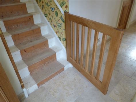 Looking for a more secure option for my open stair case. Sawdust In My Socks: Oak Stair Gate