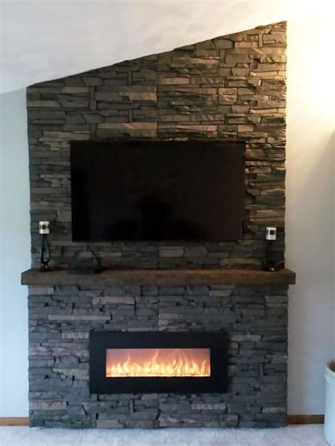 This stone fireplace cleaner does not leave any residue or any chemical odor. DIY Stone Fireplace - Built in Entertainment Center DIY ...