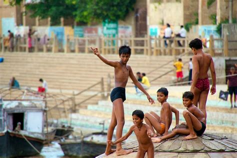Playing In Ganga River Playing In Ganga River Flickr