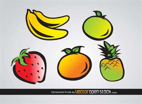 Cartoonish Fruits Free Vector Download It Now
