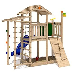 Spieltürme bringen den nachwuchs dazu, mehr zeit im freien zu verbringen und kreativ und selbstständig spielideen zu entwickeln. ISIDOR Bazzy Boo Spielturm Kletterturm Rutsche Schaukel ...