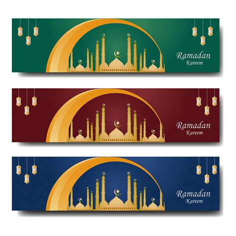Set Of Colorful Ramadan Web Banner Templates Vector Art At Vecteezy