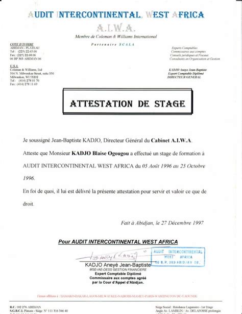 Attestation De Stage Technofil Images And Photos Finder