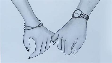 Holding Hands Pencil Sketch Valentines Day Special Holding Hands