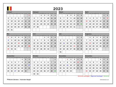 Kalender 2023 Om Af Te Drukken “belgië” Michel Zbinden Be