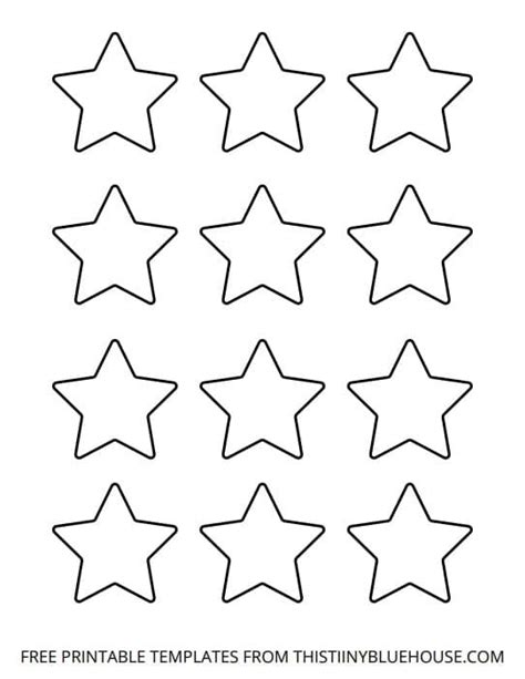 free printable star template 6 small medium and large star outlines in different sizes