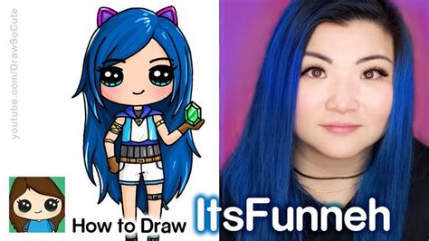 how to draw itsfunneh famous youtuber anime girl drawings cute drawings drawings