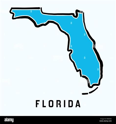 Mapa De La Florida Esquema Simplificado Suave De Estado De Los Eeuu