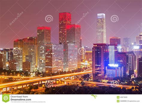 Night At Beijing Stock Photo Image Of China Downtown 43673500