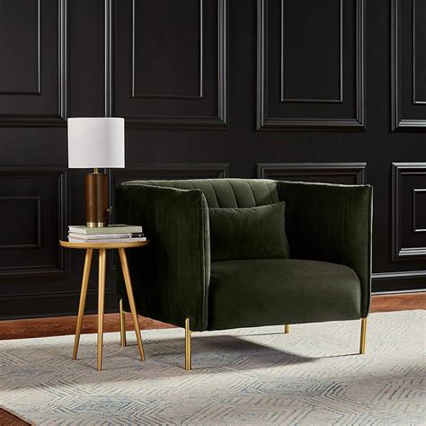 Rivet Frederick Mid Century Modern Tufted Velvet Living Room Chair