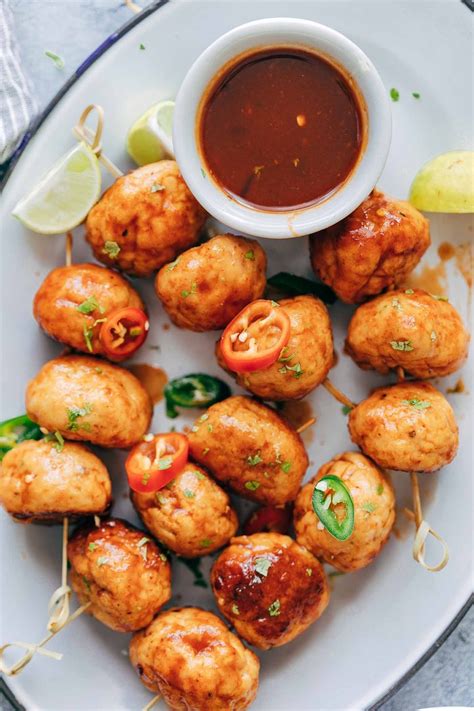 Baked Firecracker Chicken Meatballs Are Juicy Spicy And Saucy This
