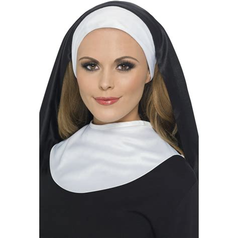 Smiffys Costumes Womens Catholic Nun Headdress Cowl And Collar Set