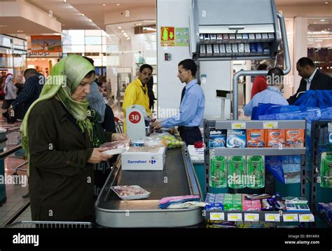 Checkout Counter Carrefour Supermarket Ciy Center Mall Cairo Egypt