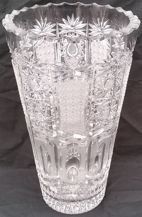 Tall Cut Crystal Vase Lot 998450 Allbids