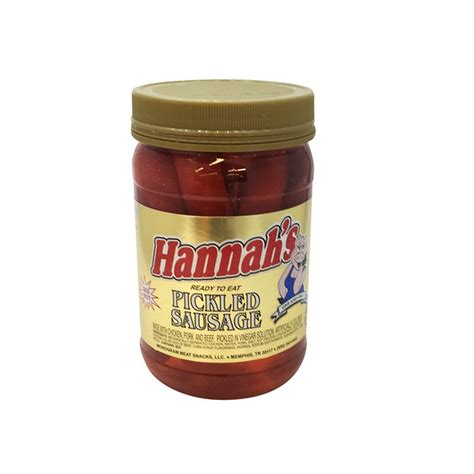 Hannahs Hannahs Pickled Sausage Red Hot Jar 16 Oz Delivery Or