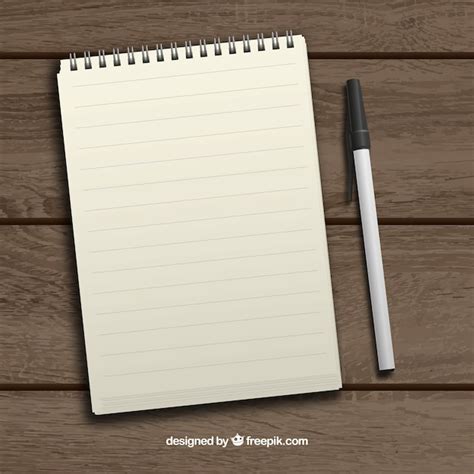 Premium Vector Realistic Notepad And Pen