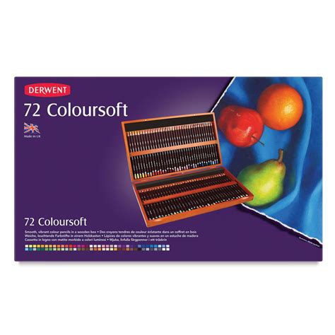 Derwent Coloursoft Pencil Set Assorted Colors Wood Box Set Of