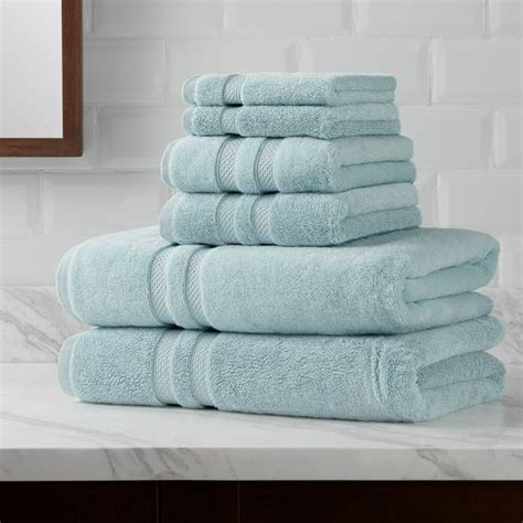 Hotel Style Turkish Cotton Bath Towel Collection 6 Piece Set Light