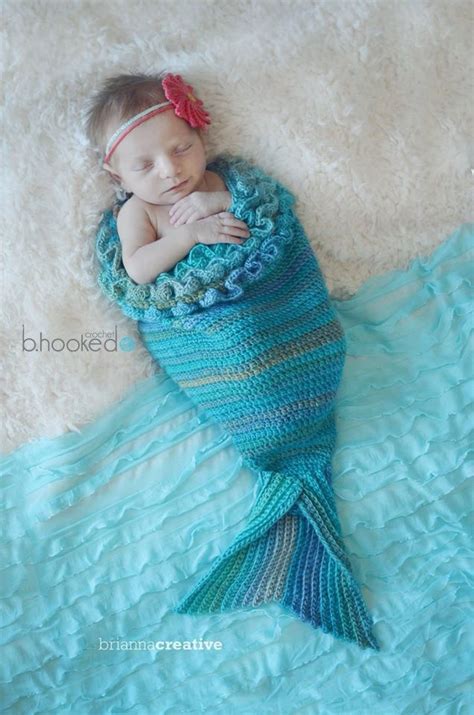 Free Pattern Baby Mermaid Crochet Cocoon Tail And Headband Crochet