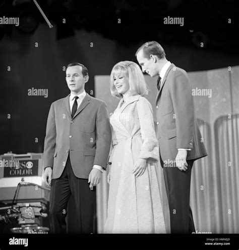 Tom Smothers Dick Smothers And Barbara Eden On The Smothers Brothers Comedy Hour Rehearsing