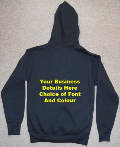 New Custom Printed Text Personalised Zip Up Hoodie Quality Work Wear