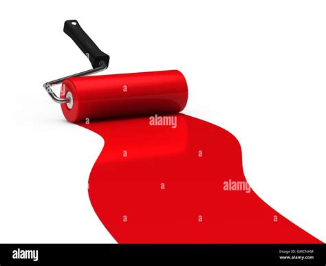 3d Paint Roller Red Stock Photo Alamy