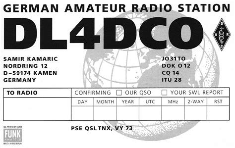 Dl4dco German Amateur Radio Station Qsl Karten