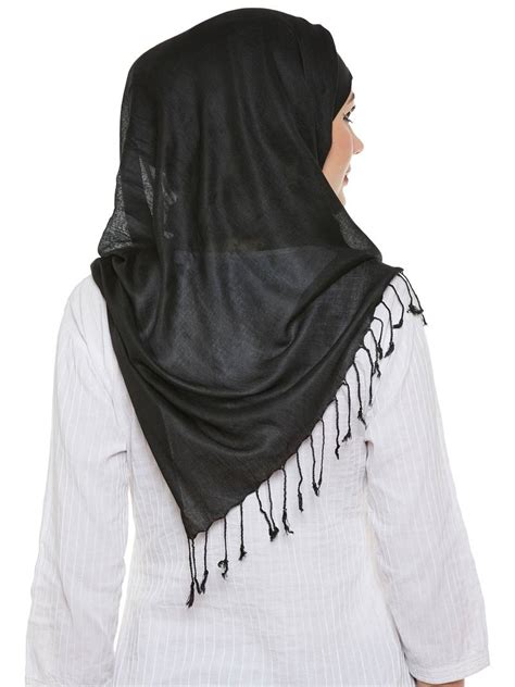 Black Viscose Islamic Hijab Head Scarf Momin Libas 2684995