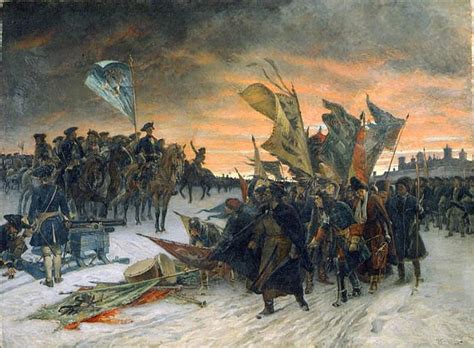 Victory At Narva Painting Gustaf Cederstrom Oil Paintings
