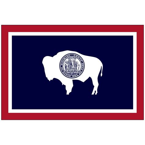 Wyoming State Flag Flagpole Man