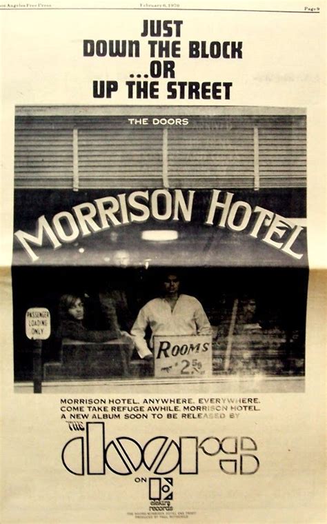 Morrison Hotel Album Cover History Morrison Hotel Hotel Promos