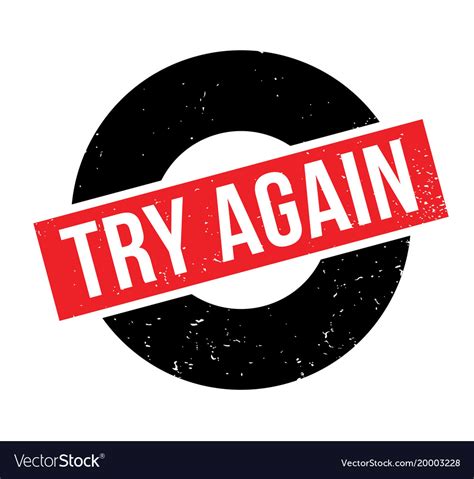 Try Again Rubber Stamp Royalty Free Vector Image