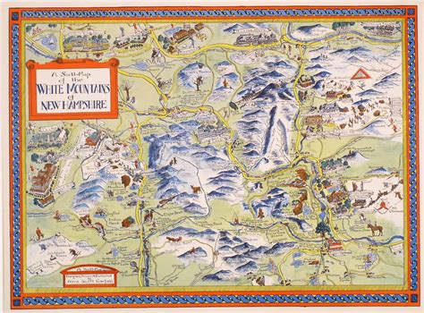 Pictorial Map Of The White Mountains Rare And Antique Maps