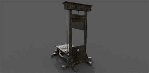 3d Model Guillotine 3d Model Vr Ar Low Poly Cgtrader