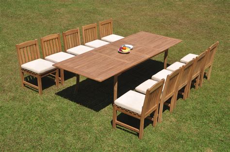 Grade A Teak Dining Set 10 Seater 11 Pc 118 Double Extension