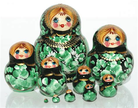 Green Nesting Doll On Matryoshkabiz