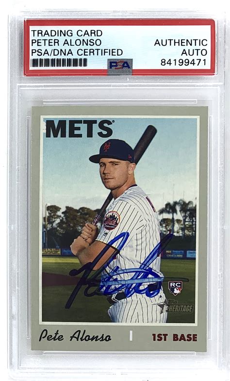 A member of listia gave this away for free! Lot Detail - Pete Alonso Signed 2019 Topps Heritage #519 ...