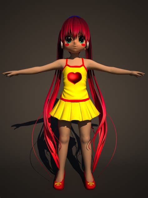 3d Model Anime Girl Turbosquid 1219768