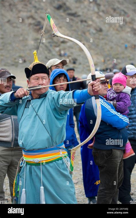 Archer Aiming During Archery Competition At The Golden Eagle Festival