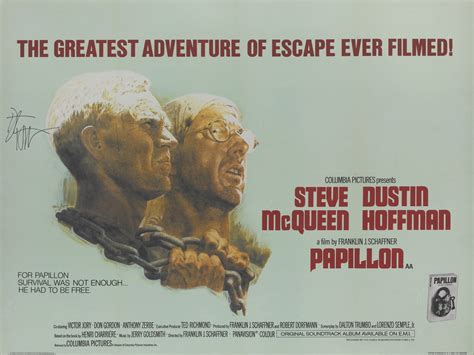 Papillon movie reviews & metacritic score: PAPILLON (1973) FIRST BRITISH RELEASE POSTER, 1974, SIGNED ...